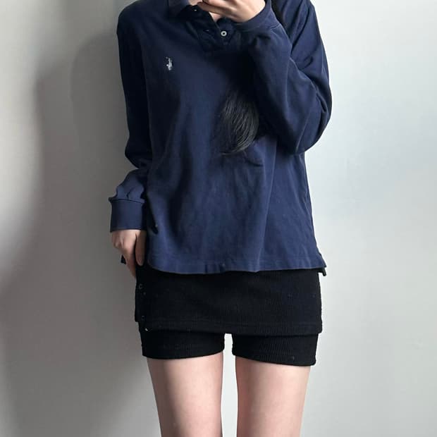 폴로 랄프로렌 네이비 긴팔 카라 티셔츠