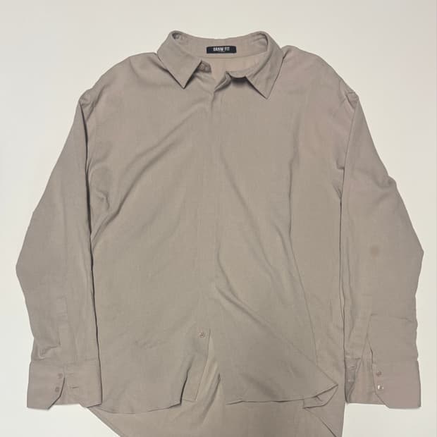 드로우핏 미니멀 린넨 혼방 빅 사이즈 긴팔 셔츠 2XL ~ XL 베이지