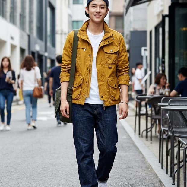 코오롱 시리즈(Series) 머스타드 멀티포켓 필드 자켓