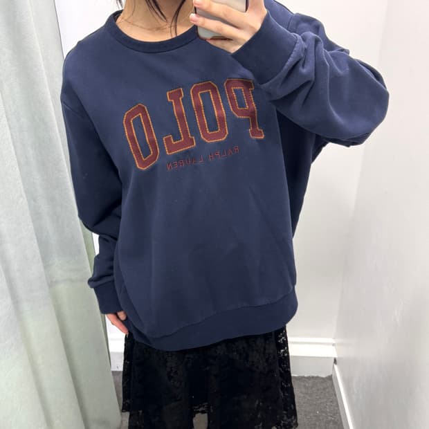 폴로 네이비 기모 스웻셔츠