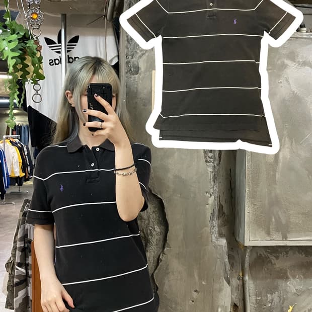 폴로 카라 반팔 블랙 M  #csz827