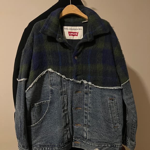 앤더슨벨 리바이스 콜라보 데님 체크 자켓 (S)