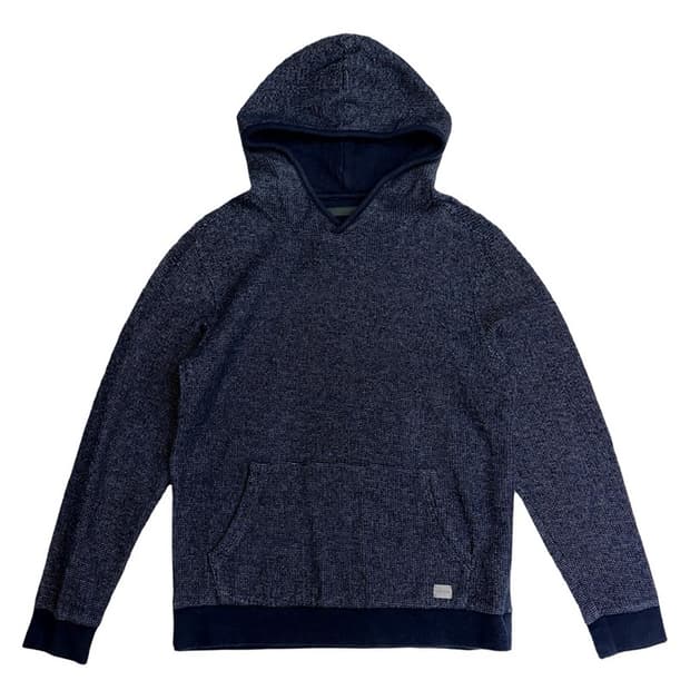 IL CORSO 다크블루 멜란지 코튼 후드 100