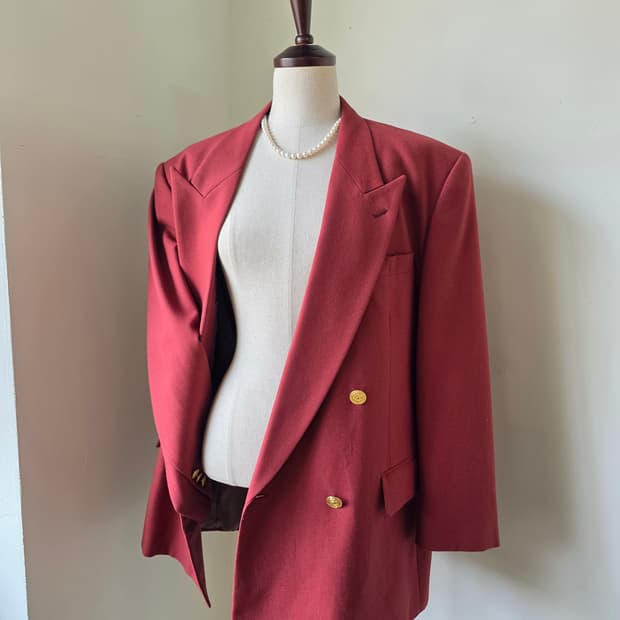 말린장미 금장 더블 버튼 테일러드 싱글 자켓