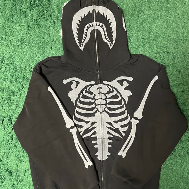 [XL] 베이프 스켈레톤 샤크후드 블랙