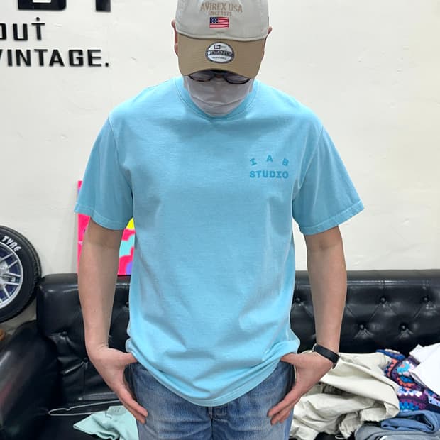 아이앱스튜디오 피그먼트 시안 반팔셔츠 L