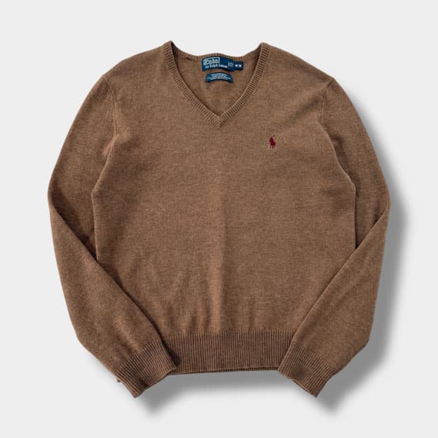 폴로 랄프로렌 루즈핏 브라운 버건디 포니 램스울 니트