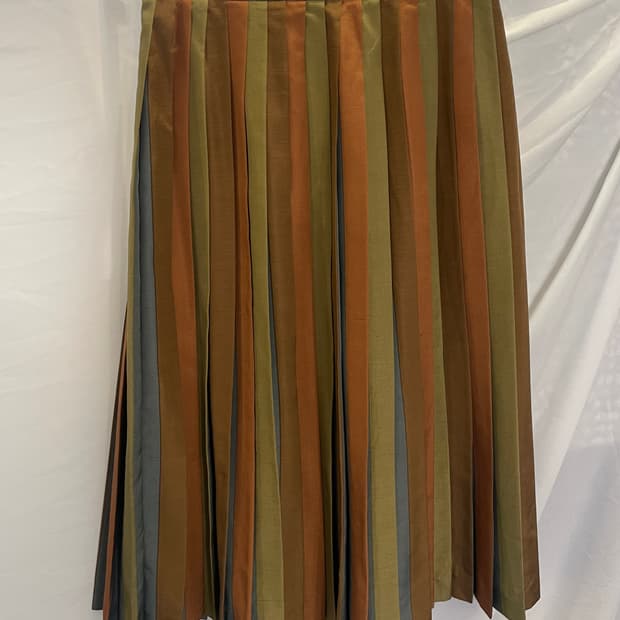 빈티지 플리츠 미디 스커트