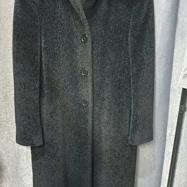 MaxMara 블랙 알파카 롱 코트