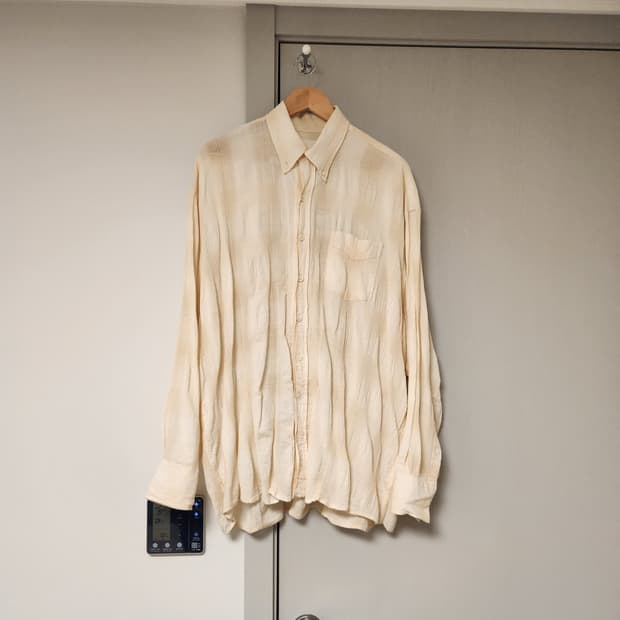 46)아워레가시 bd셔츠 내츄럴 스펙트럴 체크