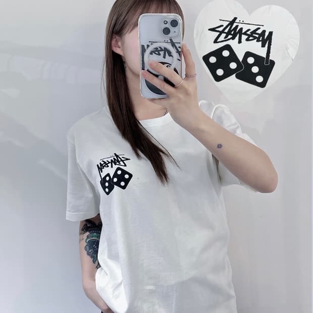 스투시 다이스 화이트 반팔