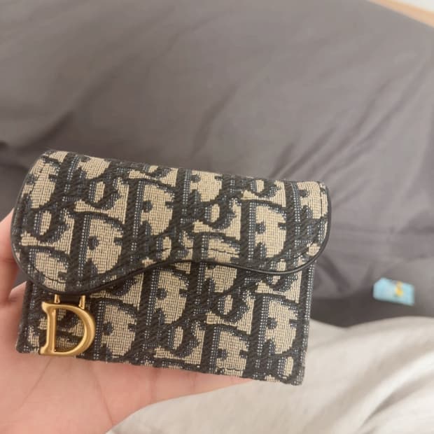 디올 오블리크 새들 카드지갑