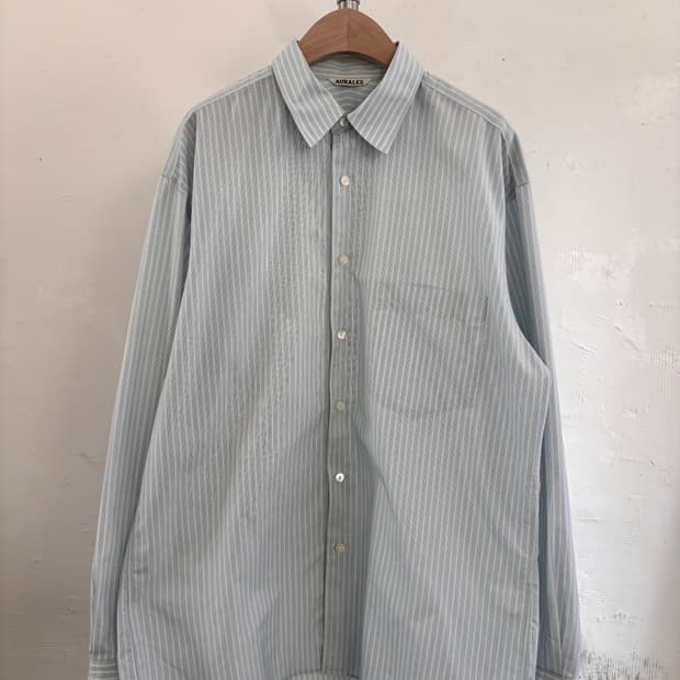 Auralee 오라리 스트라이프 오버 셔츠
