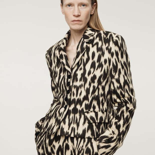 렉토 RECTO 레오파드 숏 자켓 다크 브라운