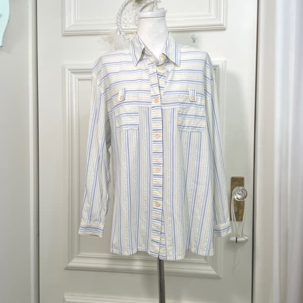 white pastel glitter line loose cotton s