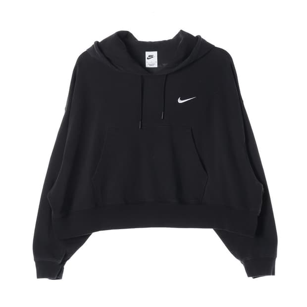 나이키 블랙 스우시 크롭 후드티 XL