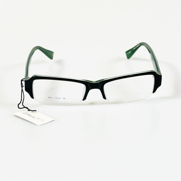 GALLAN 투톤 뿔테 반무테 스퀘어 빈티지 안경