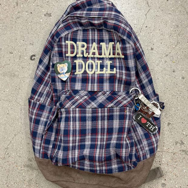 Plaid Backpack Navy Check