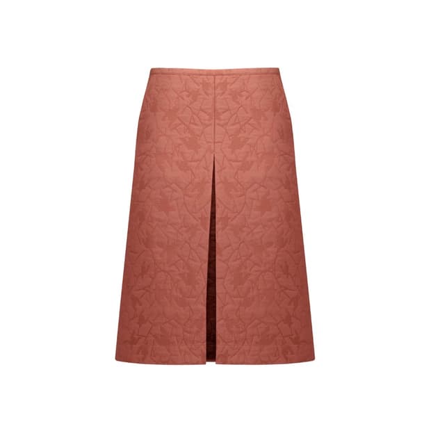 FRONT TUCK MIDI SKIRT (UMBER)