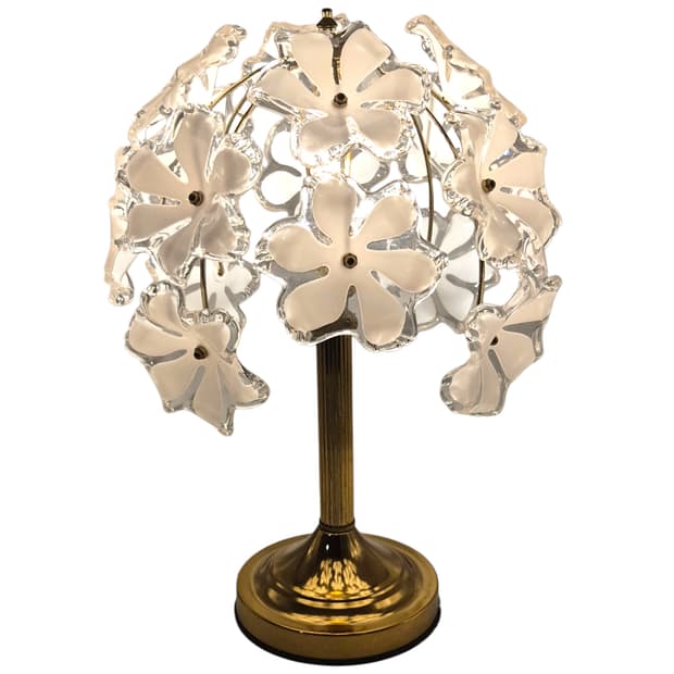 90s 키시마 화이트 부케 꽃잎 나무 램프