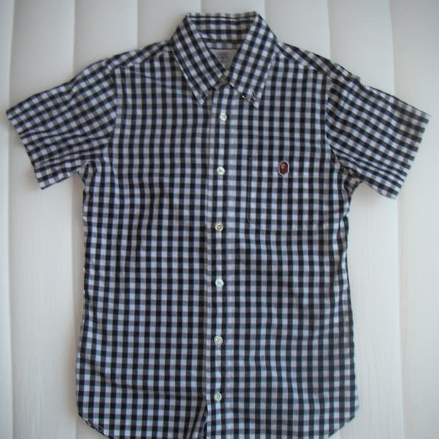 베이프 깅엄체크 셔츠