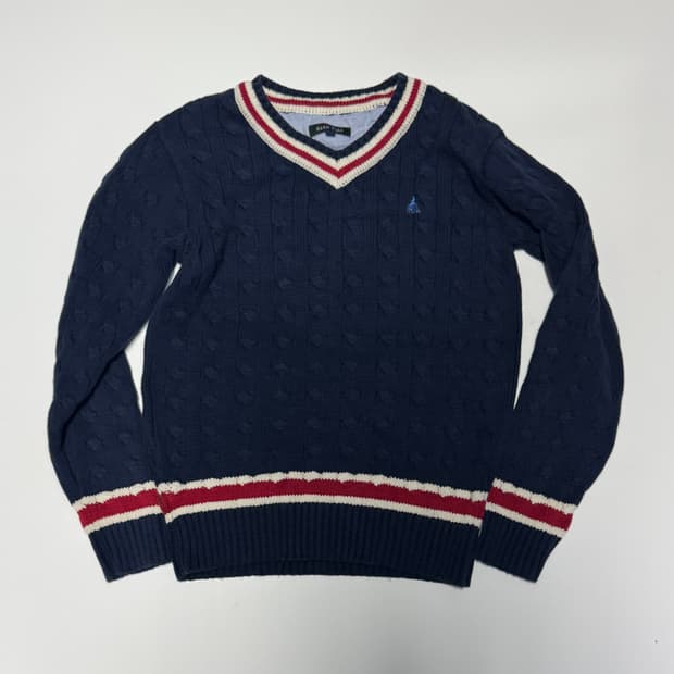 여성 귀여운 빈폴 BeanPole 꽈배기 니트 s 네이비