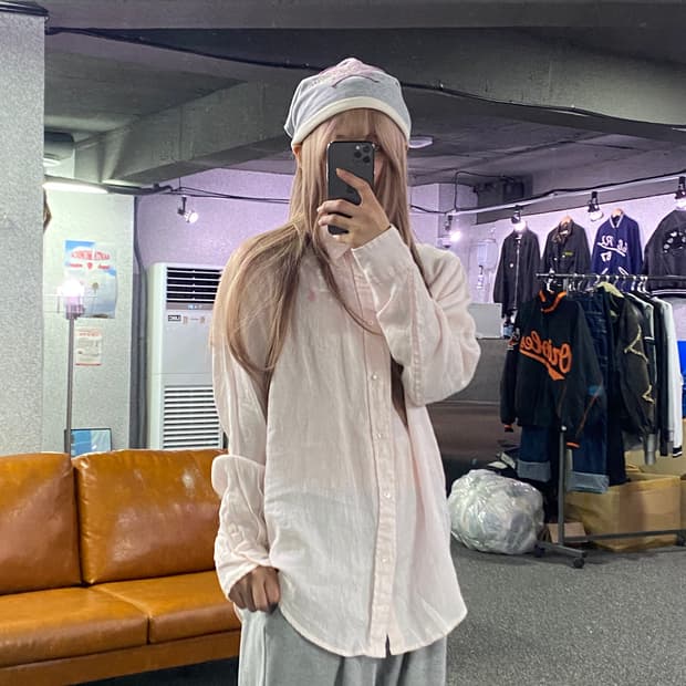 폴로 신형 인디 핑크 린넨 셔츠 B2652