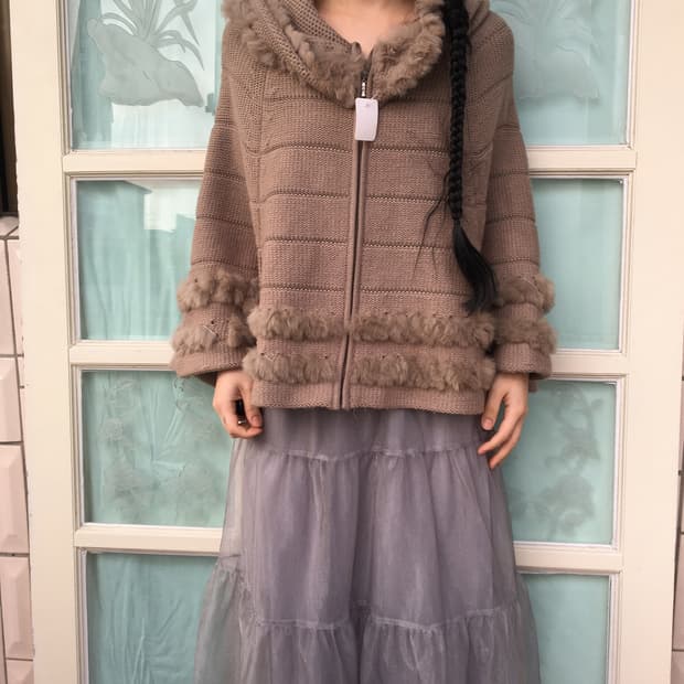 Fur trimming cape