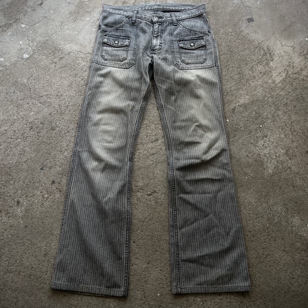 Stripe pocket boots cut jean