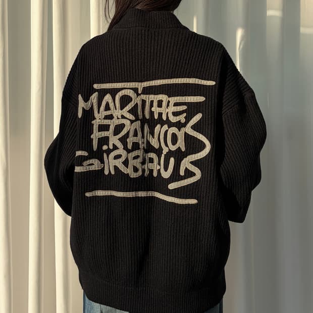 [L]마리떼 프랑소와 저버 90s 올드 스펠아웃 니트 집업