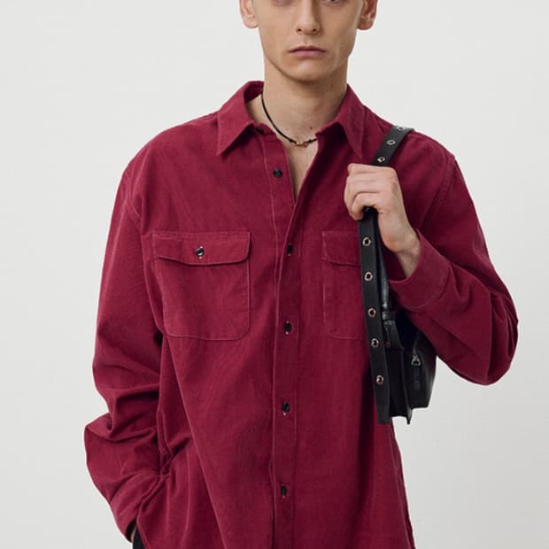 24SS 토니웩 코듀로이 오피서 셔츠 / 레드 / XL