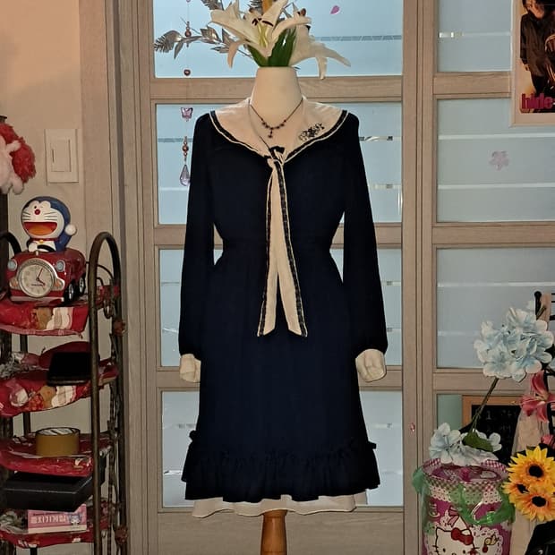 엑시즈팜 세일러 네이비 원피스