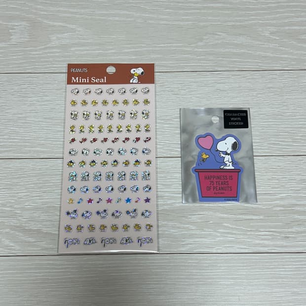 스누피 씰 스티커 + 비닐 스티커 세트