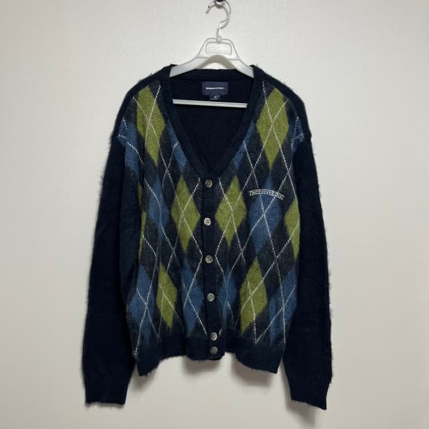 디스이즈네버댓 아가일 패턴 가디건 m