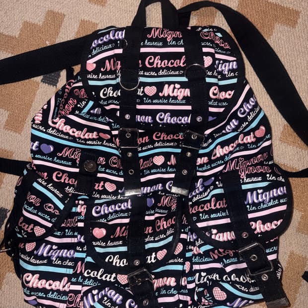 vintage y2k lettering gyaru backpack