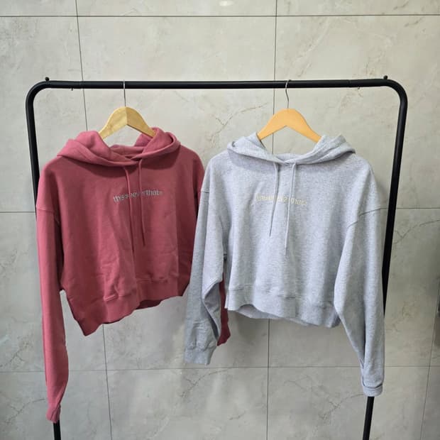 스트릿웨어 크롭후드티