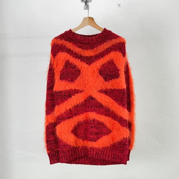 윌터 반 베이렌동크 12fw 네이티브 켄테이션 레디쉬 모헤어 니트 스웨터