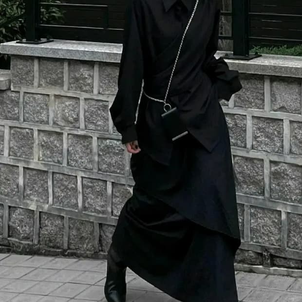 트리밍버드 드레이프 스커트 drape skrit