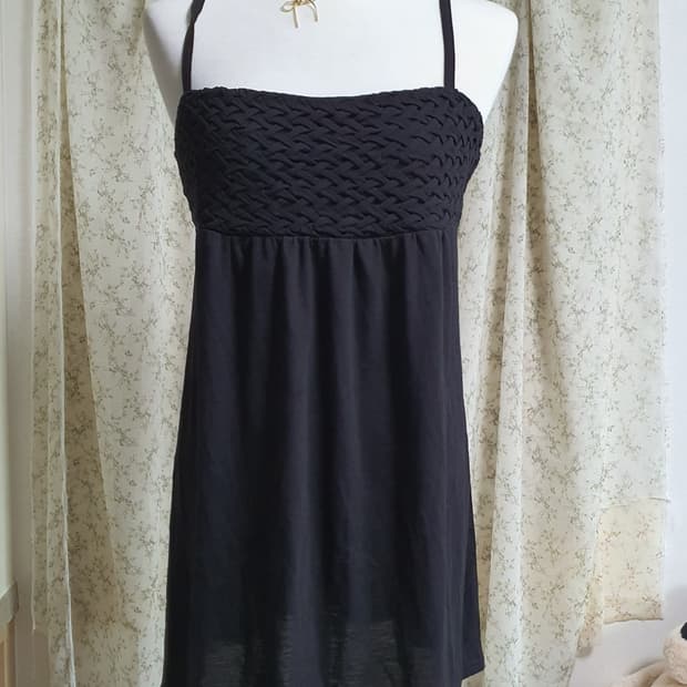 [일본빈티지] 유니클로 블랙 민소매 끈 원피스