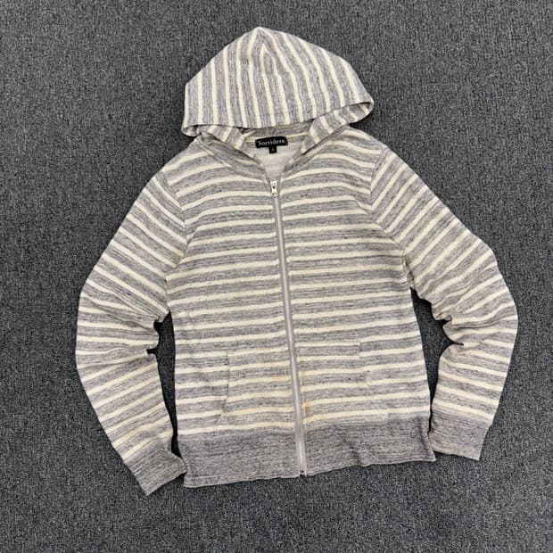 M)Sorridere 빈티지 스트라이프 패턴 여성 후드집업