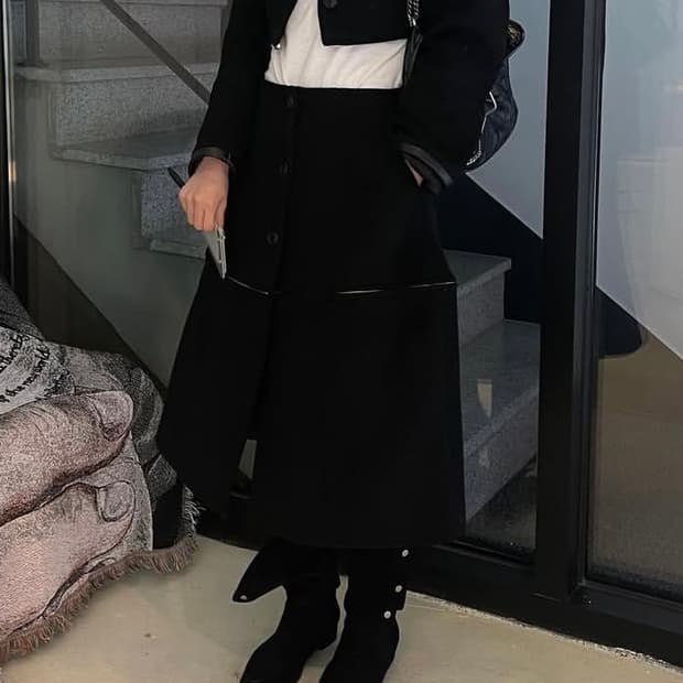 에옹쓰 초창기 버튼 폴딩 세무 부츠 블랙 240