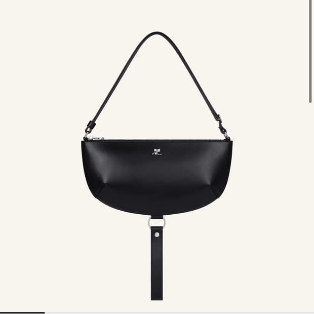 Courrges 꾸레쥬 레더 홀리 이클립스 숄더 백