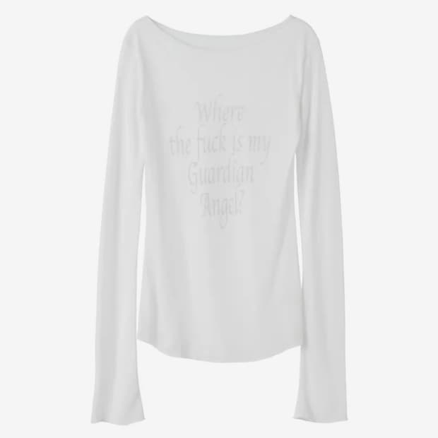 스컬프터 레터링 티 화이트