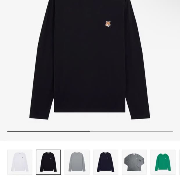 메종키츠네 폭스헤드 롱슬리브 블랙