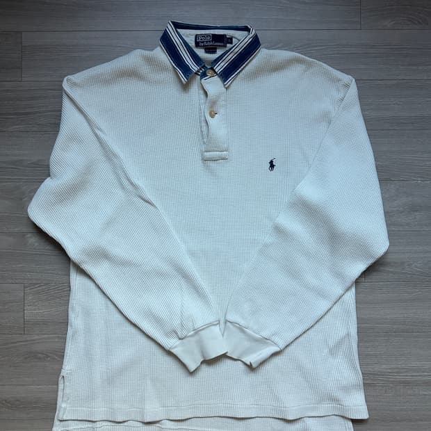 폴로 일본 빈티지 와플 럭비셔츠 