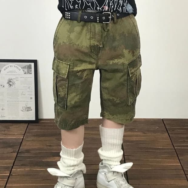 291295 Homme Camo Cargo Shorts