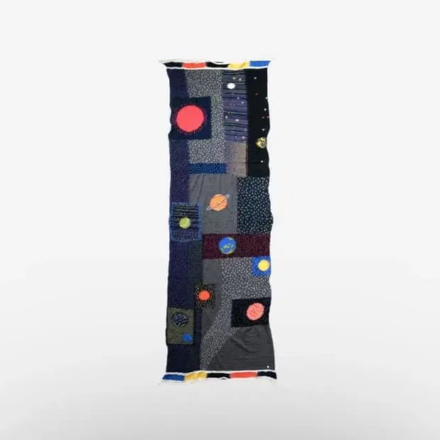 캐피탈 우주패턴 울 머플러 새상품