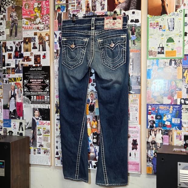 트루릴리전 조이 슈퍼티 중청 데님 팬츠