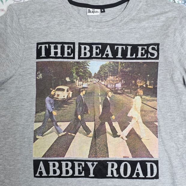 비틀즈 BEATLES ABBEY ROAD 락밴드 프린팅 반팔티셔츠