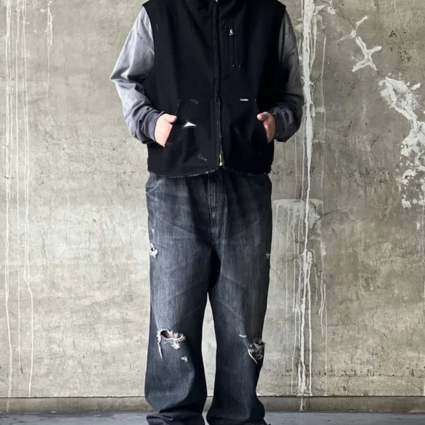 [s]카미야 boro duck vest 보로 덕 베스트